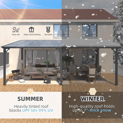 YODOLLA 20' x 12' Gazebo for Patio, Large Wall-Mounted Hard Top Lean-to Gazebo Pergola