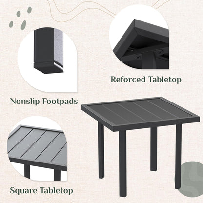 YODOLLA Square Outdoor Side Table Pool End Table Metal Garden Coffee Accent Tables