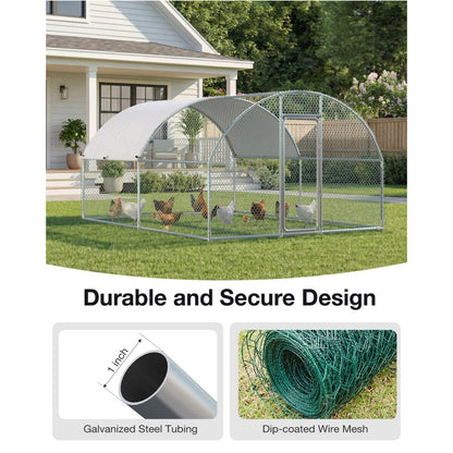 YODOLLA Metal Chicken Coop, 13x10x6.4 FT Extra Large Chicken Run Enclosure with Cover