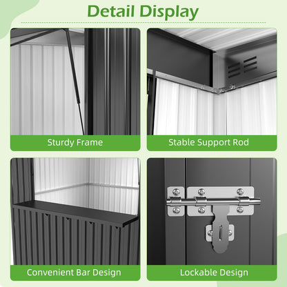 YODOLLA 8x4 FT Outdoor Storage Shed with Bar Counter, 2-in-1 Patio Metal Backyard Bar & Tool Storage Cabinet