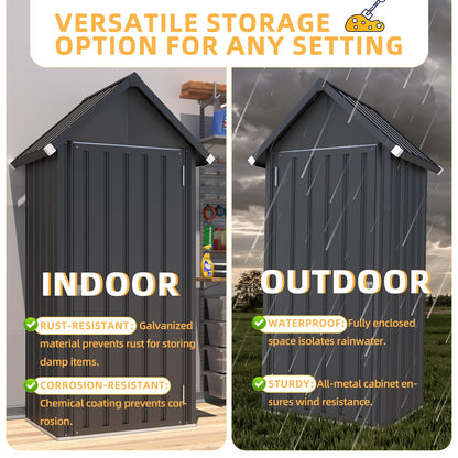 YODOLLA Outdoor Storage Cabinet Waterproof, Vertical Tall Outdoor Storage Cabinet with Shelves