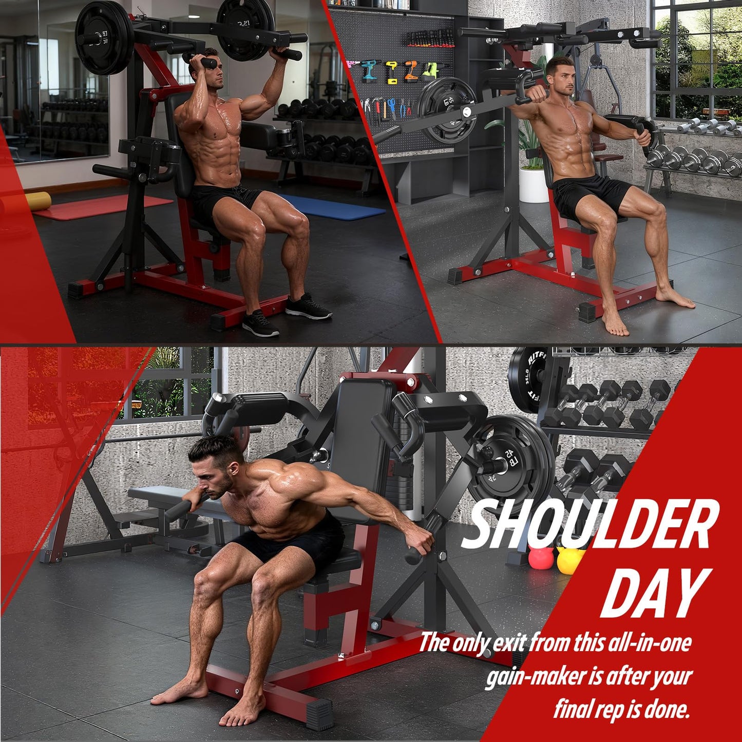 YODOLLA Deltoid and Shoulder Press Machine, 3-in-1 Shoulder-Specific Machine