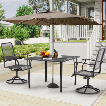 YODOLLA Patio Swivel Dining Chairs Set of 2 Outdoor Metal Rocking Chairs with High Back