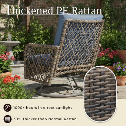 YODOLLA 6PCSPatio Furniture Set Seats 7 Sectional Sofa Couch Wicker Conversation Set