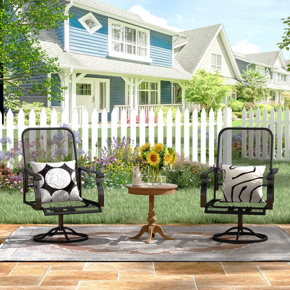 YODOLLA Patio Swivel Dining Chairs Set of 2 Outdoor Metal Rocking Chairs with High Back