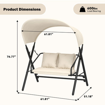 YODOLLA Outdoor Porch Swings 600LBS 2 Seat Patio Swings