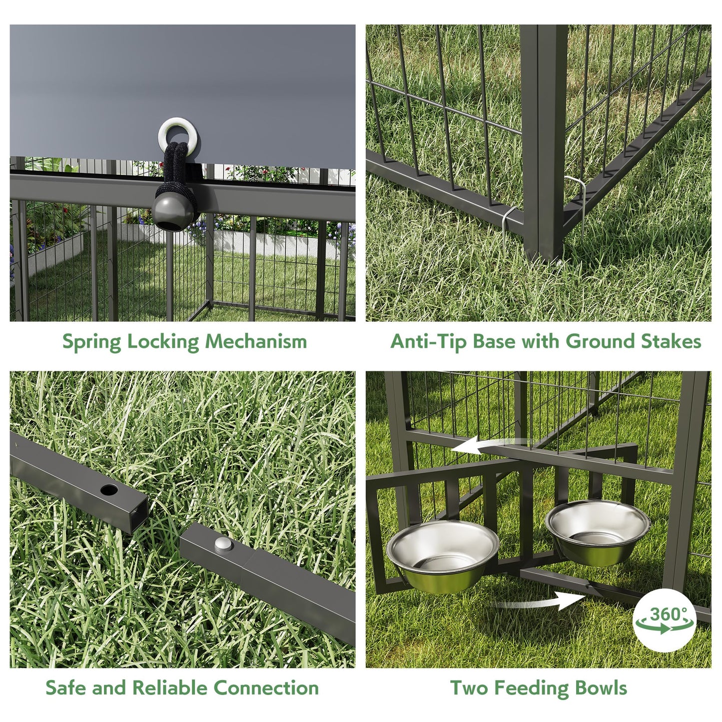 YODOLLA 10x10 Ft Outdoor Dog Kennel Large Dog Run