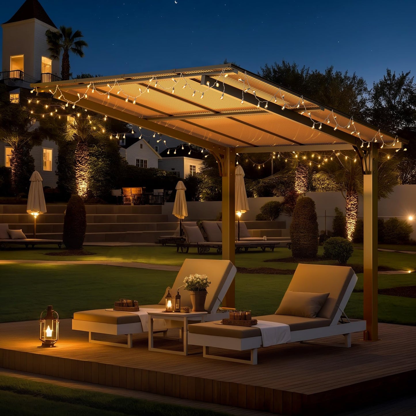 YODOLLA 8' x 8' Gazebo for Patio, Small Free Standing Lean to Gazebo