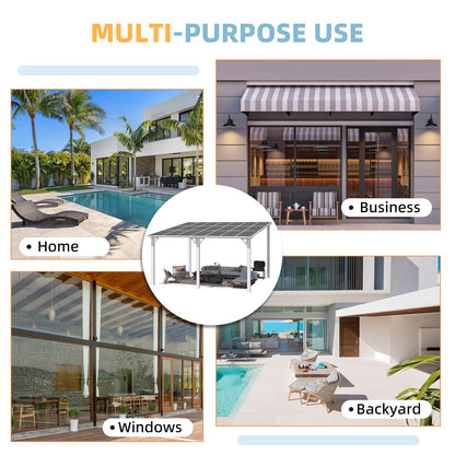 YODOLLA 14' x 12' Gazebo Outdoor Pergola for Patio Large Wall-Mounted Lean to Pergolas