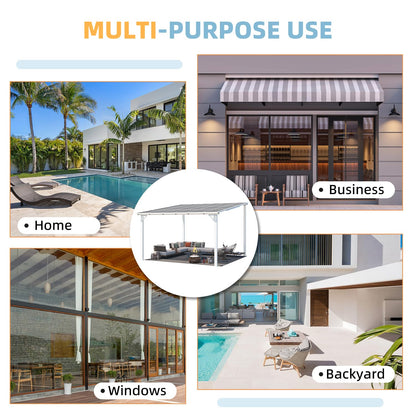 YODOLLA  12' x 12' Gazebo Outdoor Pergola Large Wall-Mounted Lean to Metal Gazebo, White