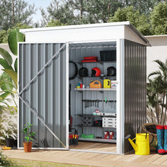 YODOLLA 5'x3' Outdoor Storage Shed Small Metal Outside Storage Garden Sheds