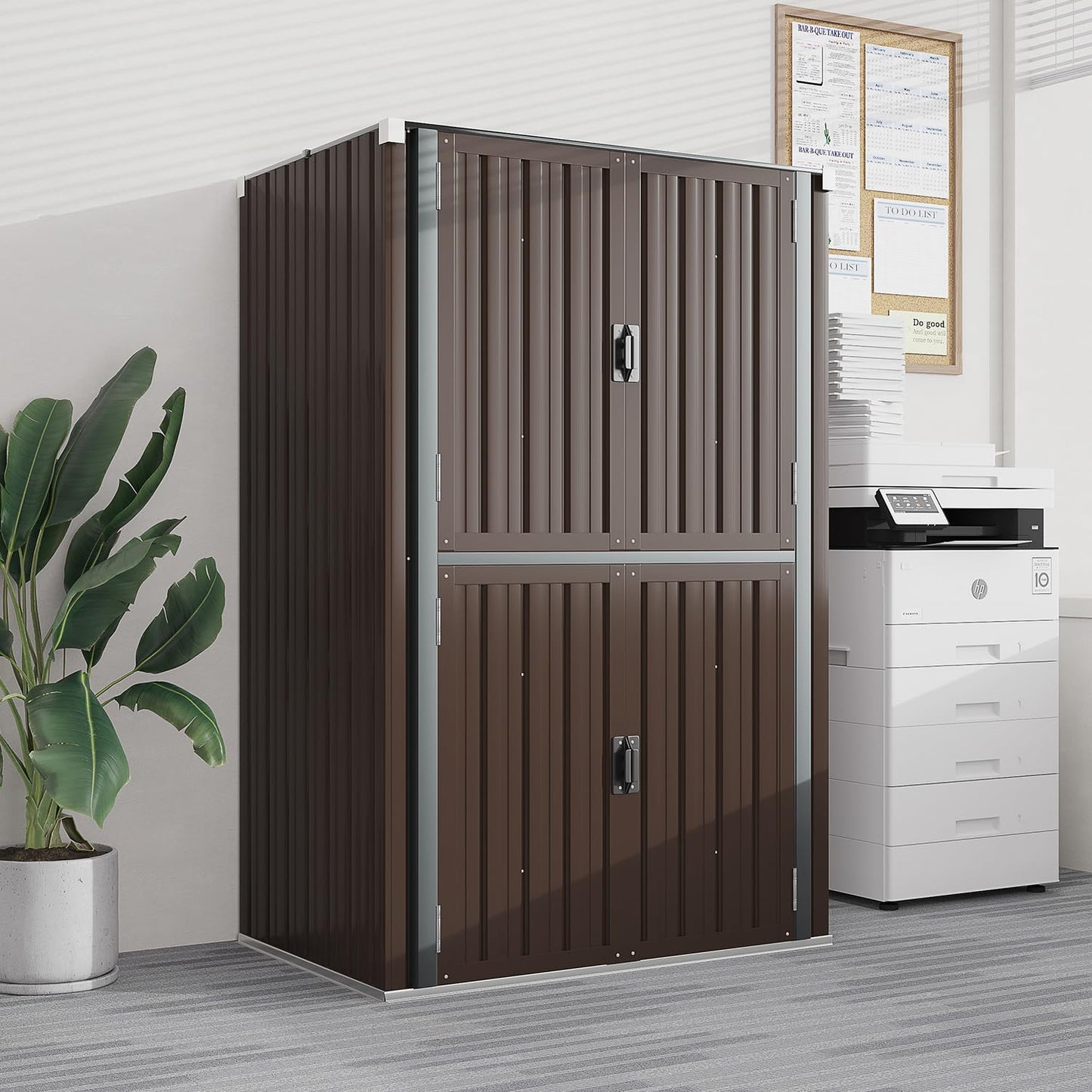 YODOLLA Outdoor Cabinet Outdoor Storage Cabinet, Brown