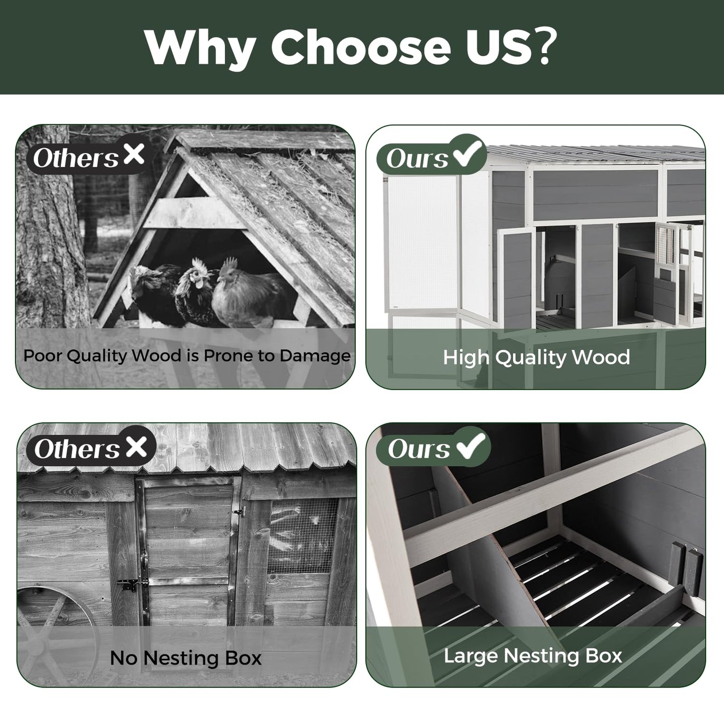 YODOLLA 67'' Extra Large Wood Chicken Coop with Run