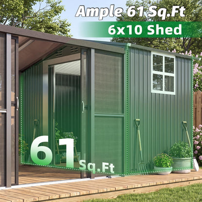 YODOLLA 10x10 Sunroom with 6x10 Shed with Window 2-in-1 Patio Shelter