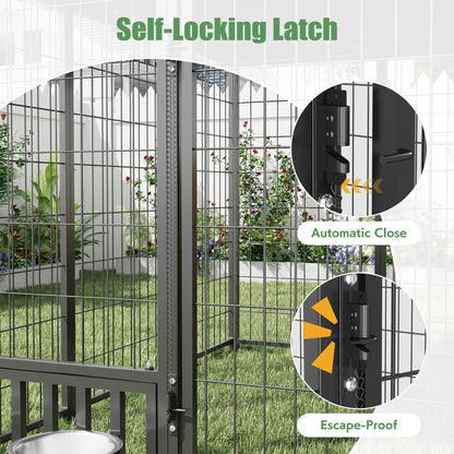 YODOLLA 8' x 8' x 5.8' Outdoor Dog Kennel Medium Dog Run