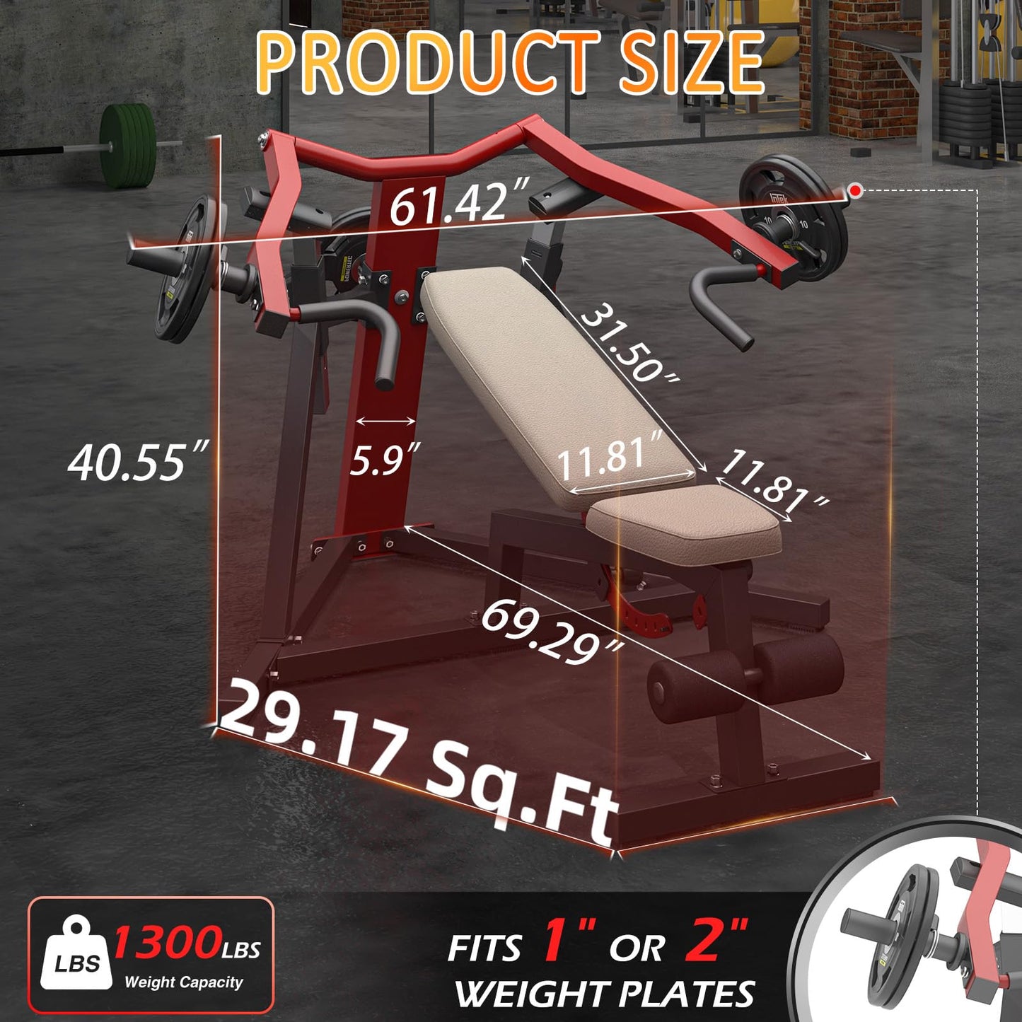 YODOLLA 3-in-1 Adjustable Weight Bench Chest Press Workout Machine