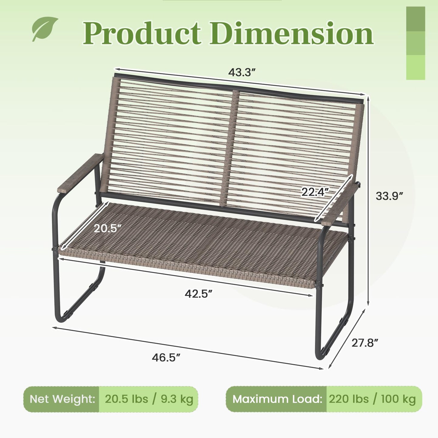 YODOLLA 4PCS Outdoor Dining Set, Metal Frame Patio