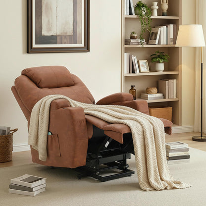 YODOLLA Power Lift Recliner Chair with Massage and Heat, Brown