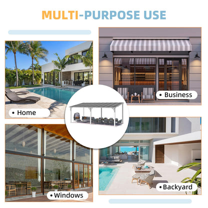 YODOLLA 20' x 10' White Gazebo Outdoor Pergola for Patio Large Lean to Metal Pergolas