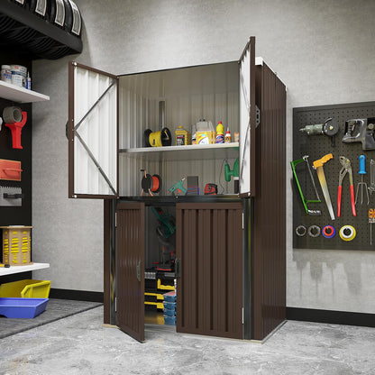 YODOLLA Outdoor Cabinet Outdoor Storage Cabinet, Brown