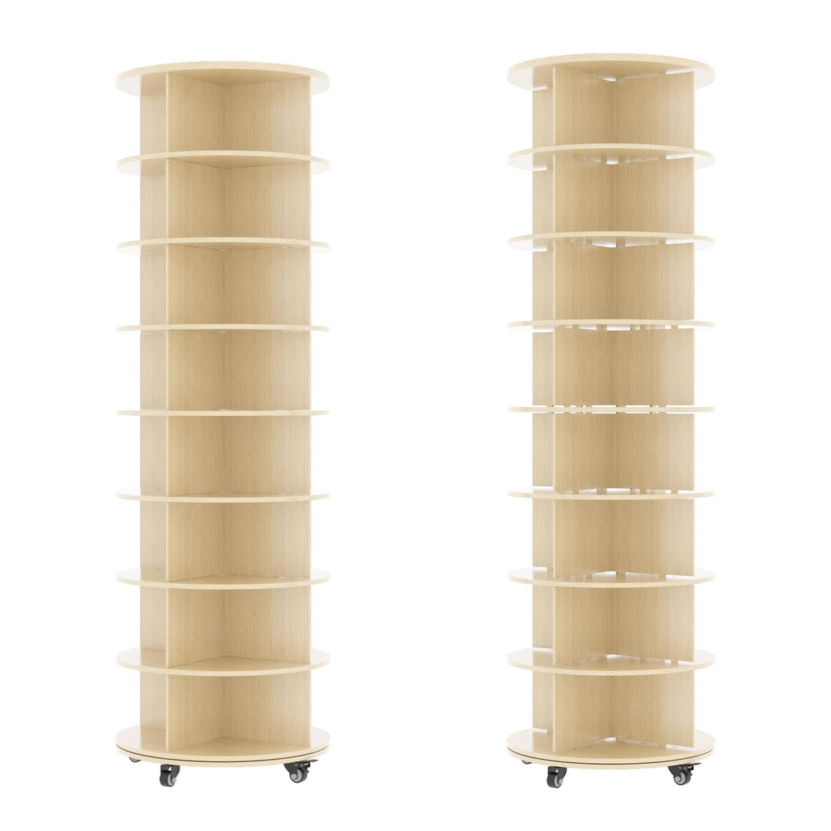 YODOLLA  8 Tier Rotating Shoe Rack, Shoe Tower Organizer Storage with Wheels
