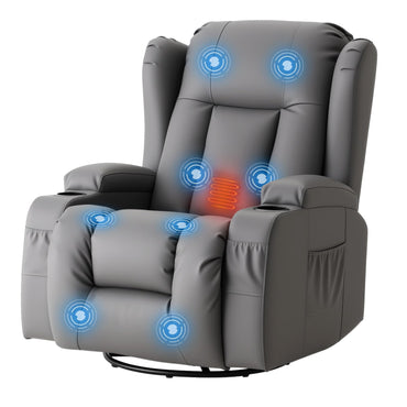 YODOLLA Recliner Chair with Massage and Heat, Grey