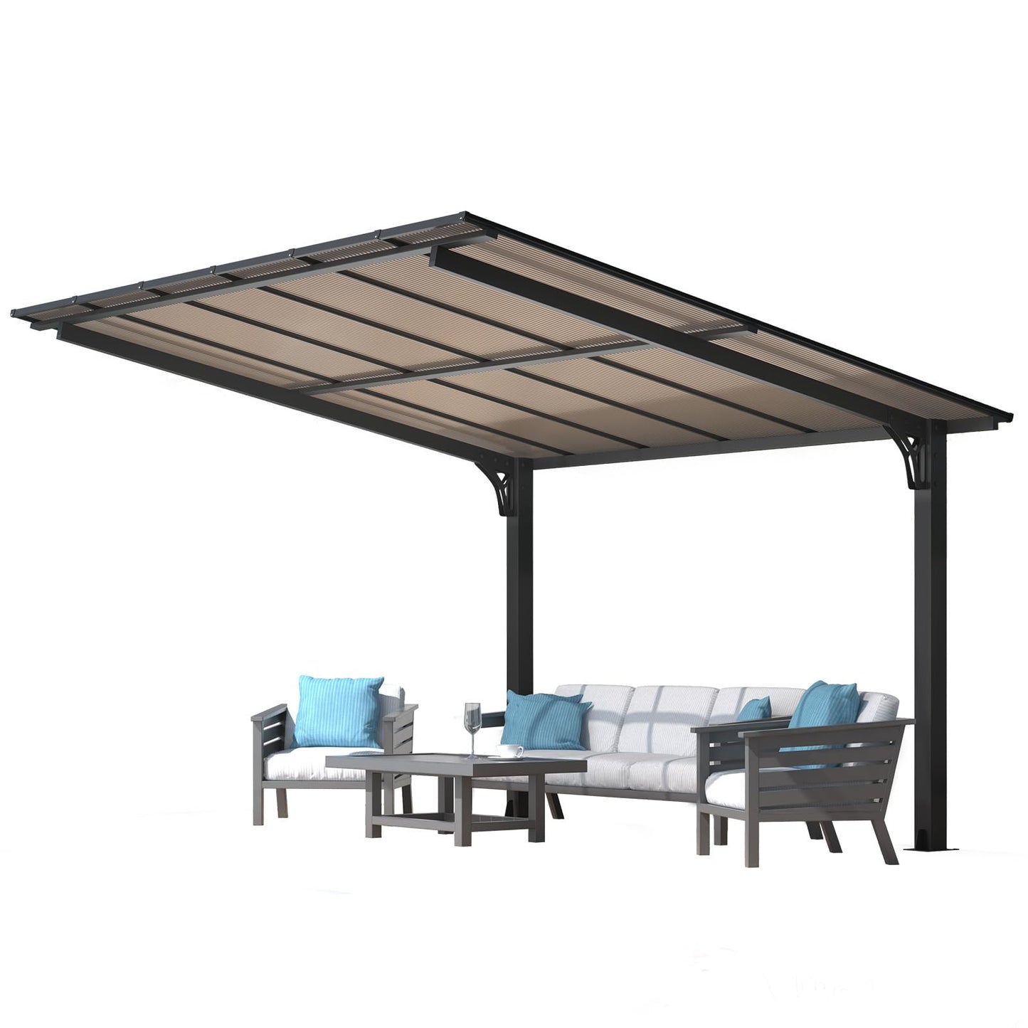 YODOLLA 12' x 10' Outdoor Gazebo Pergola, 10x12 Carport for Patio