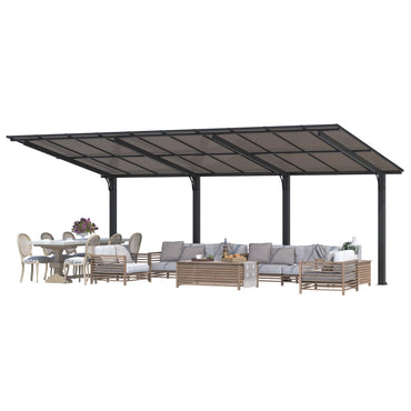 YODOLLA 20' x 10' Freestanding Gazebo Outdoor Pergola Lean to Hardtop Gazebo Carport
