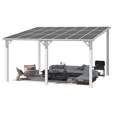 YODOLLA 14' x 12' Gazebo Outdoor Pergola for Patio Large Wall-Mounted Lean to Pergolas