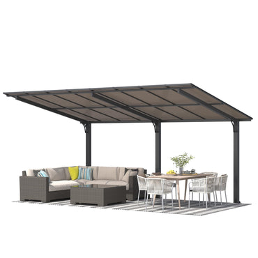 YODOLLA 16' x 10' Freestanding Gazebo Outdoor Pergola Lean to Hardtop Gazebo Carport