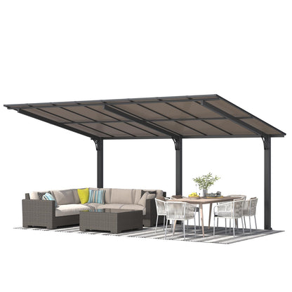 YODOLLA 16' x 10' Freestanding Gazebo Outdoor Pergola Lean to Hardtop Gazebo Carport