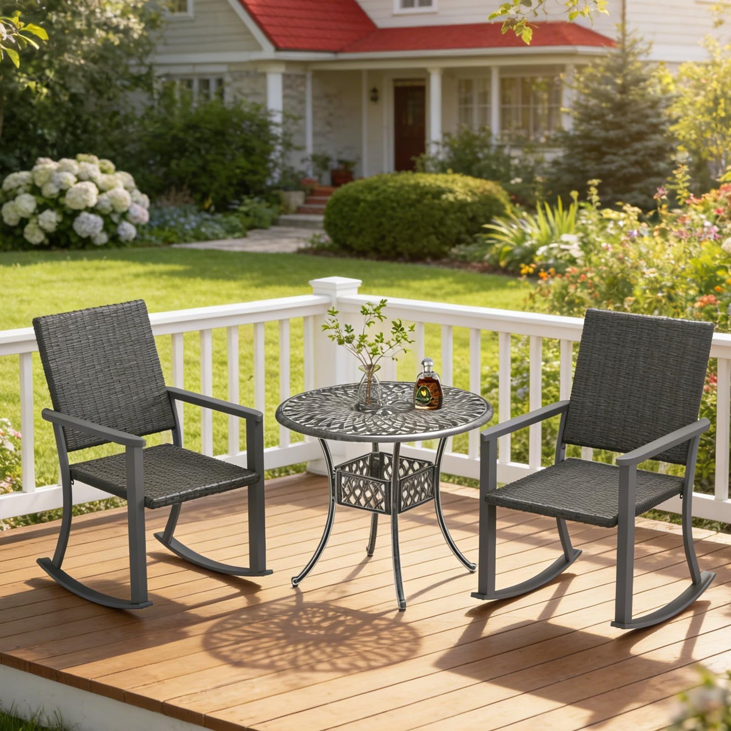 YODOLLA Patio Dining Chairs Outdoor Rattan Firepit Patio Chairs